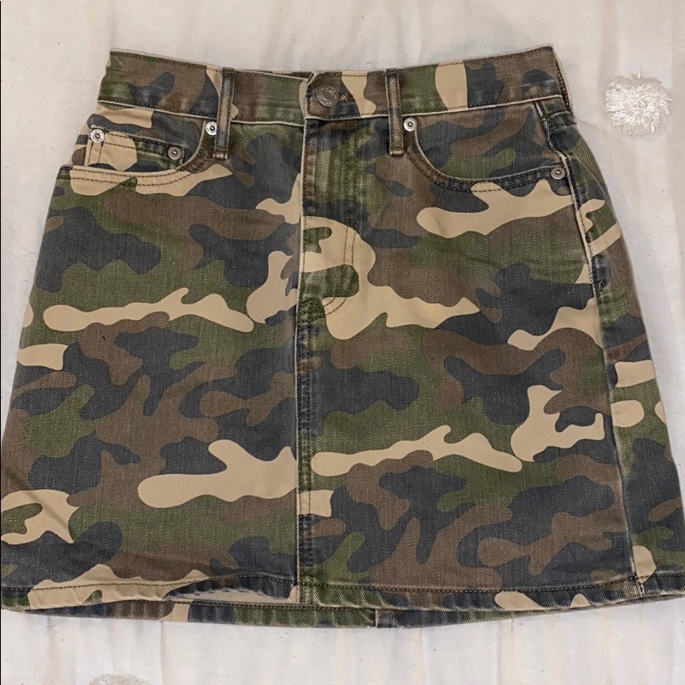 Camo Denim Skirt